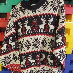 Black & White Deer Sweater XXL